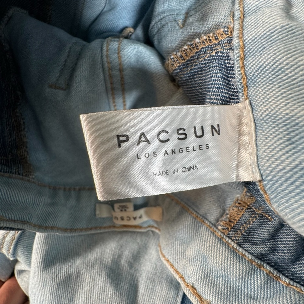 PacSun Cargo Jeans Womens Size 26 Two Tone Denim Wide Leg Y2K Utility Pants - Picture 9 of 11